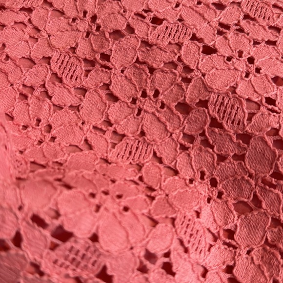 Ann Taylor Pink Lace V-Neck A-Line Dress Women's petite size 4 spring weddings! - Picture 2 of 8